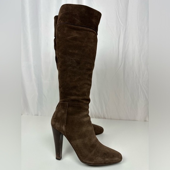 Miu Miu Chocolate Brown Suede Boots Sz 7.5 - Picture 5 of 13